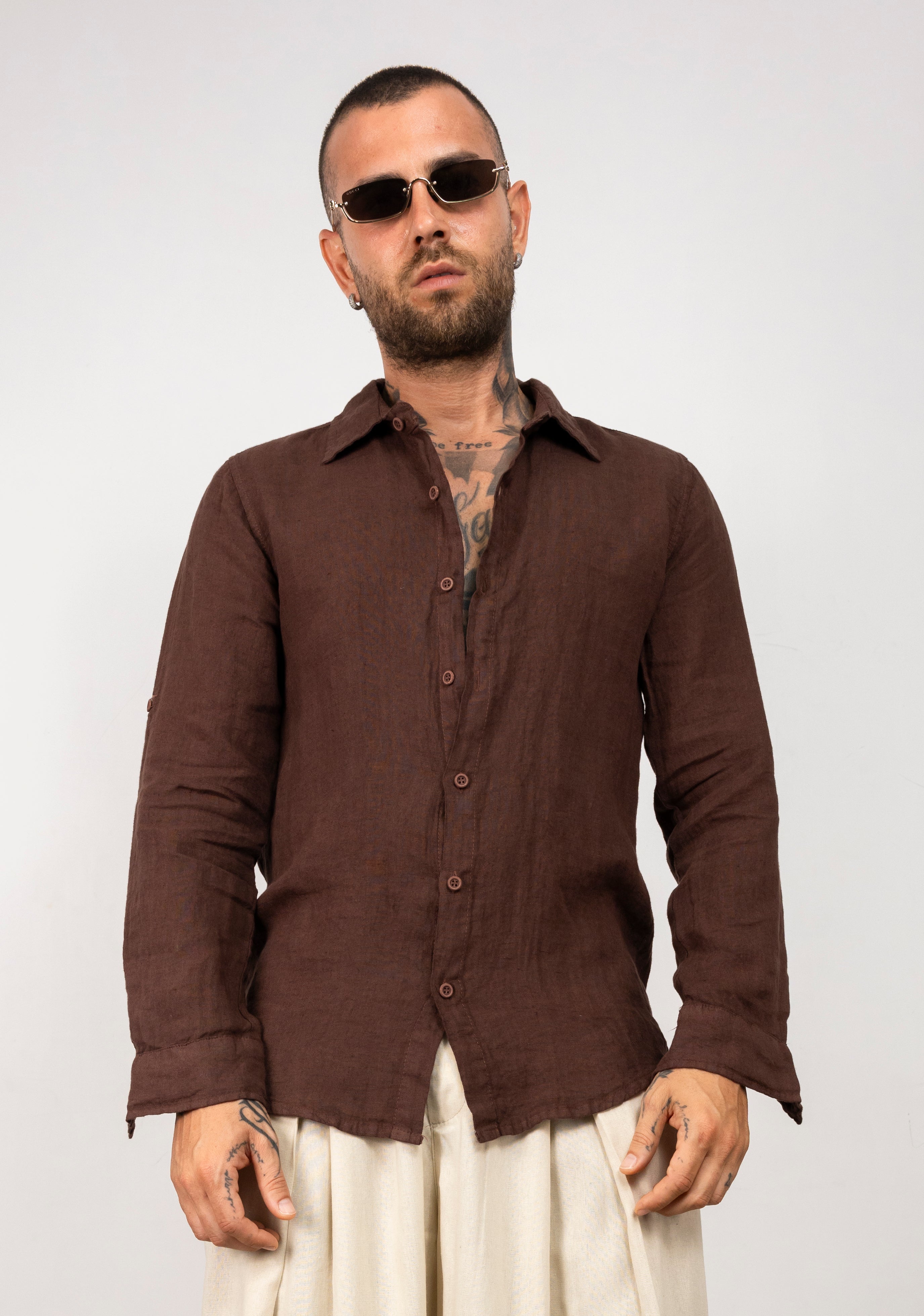 Camicia manica lunga in lino