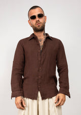 Camicia manica lunga in lino
