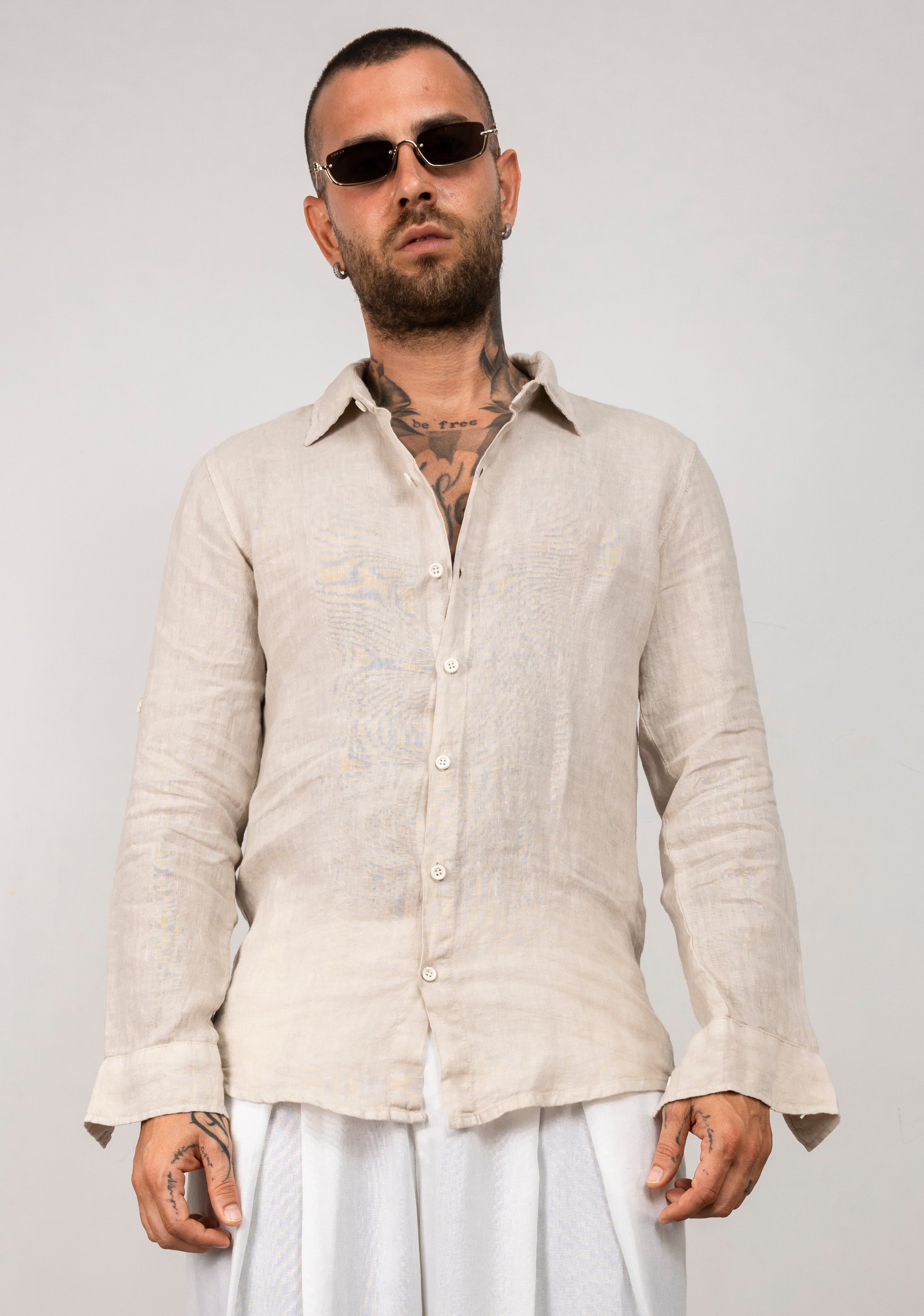 Camicia manica lunga in lino