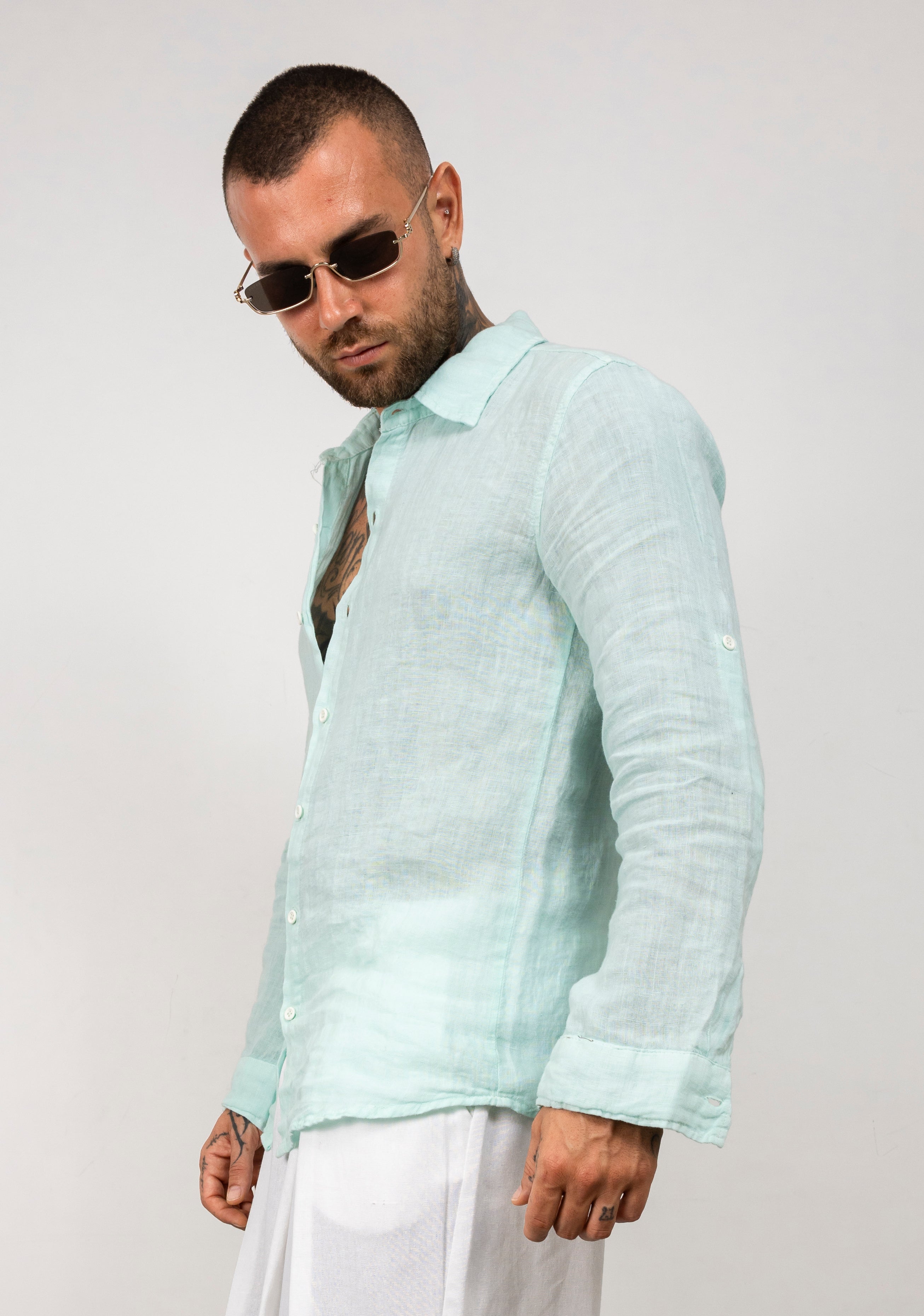 Camicia manica lunga in lino