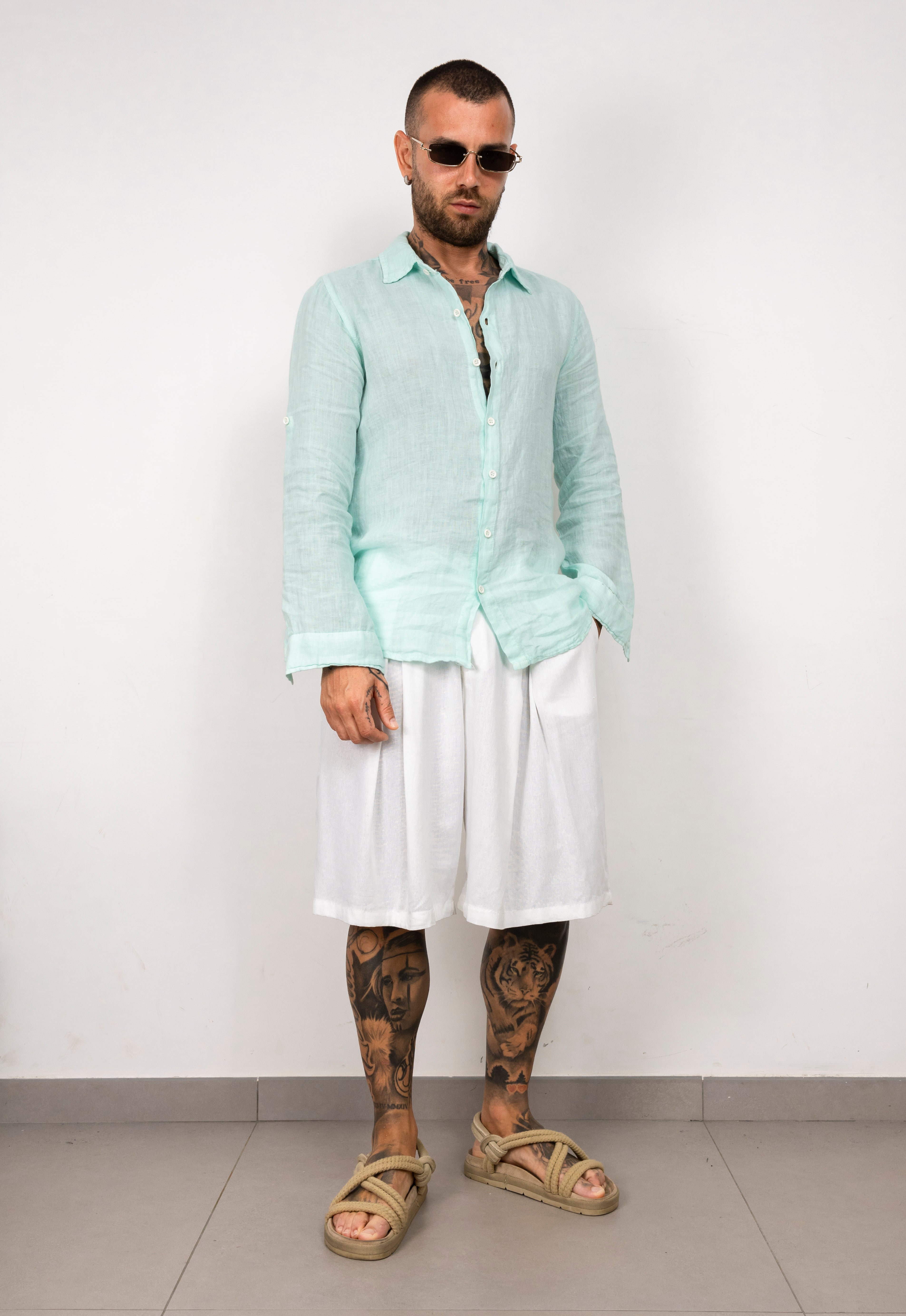 Camicia manica lunga in lino