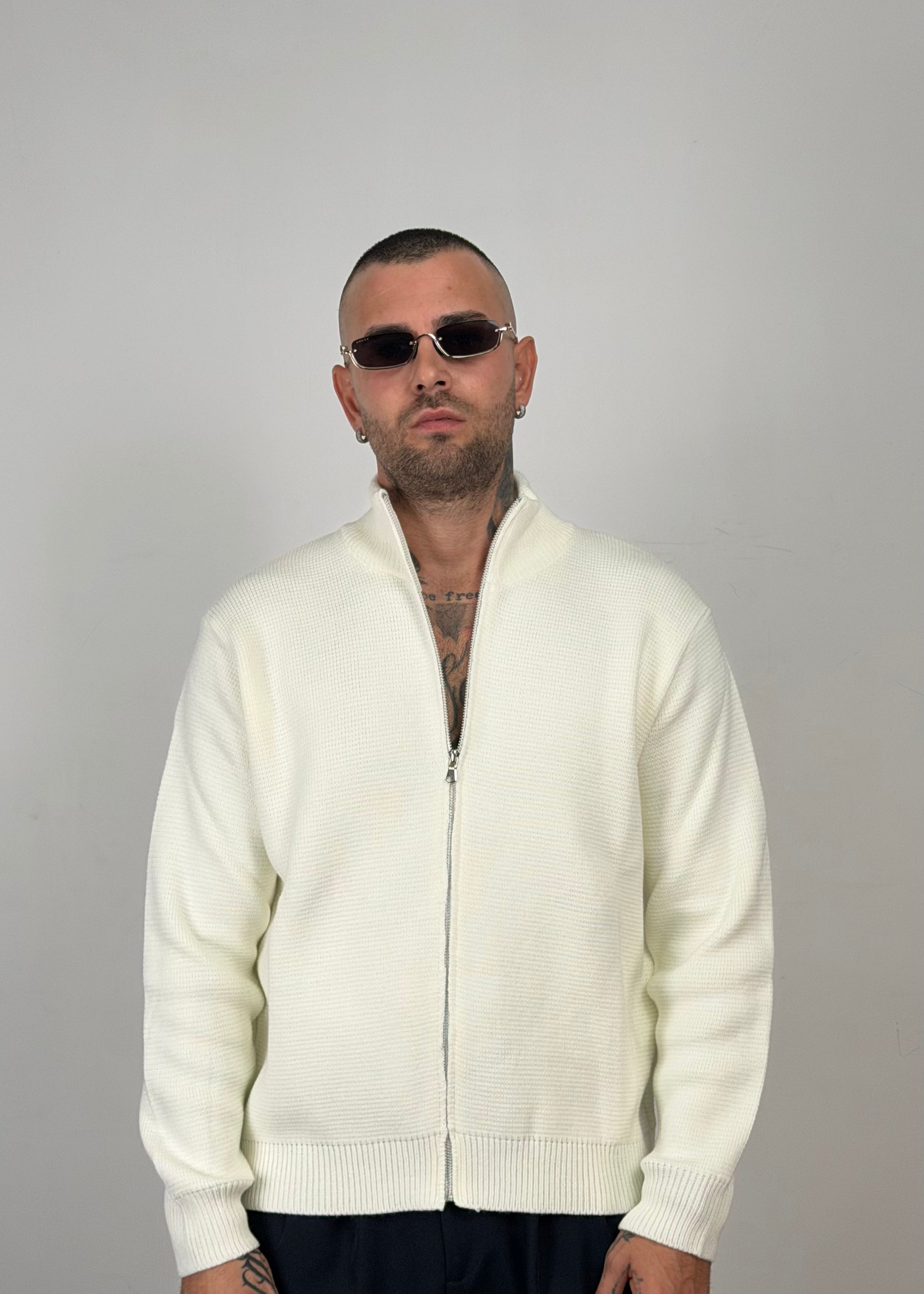 Cardigan in maglia con zip