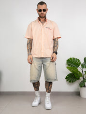 Camicia millerighe con ricamo