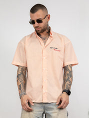 Camicia millerighe con ricamo