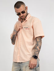 Camicia millerighe con ricamo