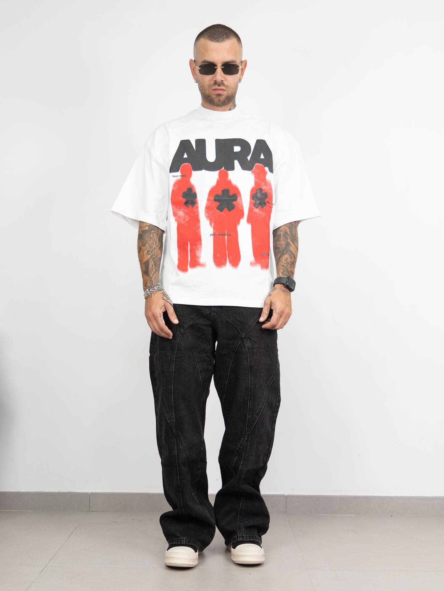 Baggy black cuciture esterne