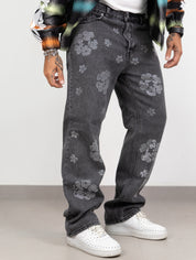 Baggy strass flower grey
