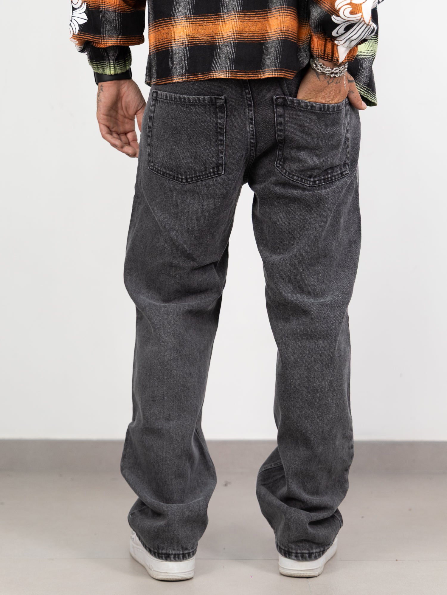 Baggy strass flower grey