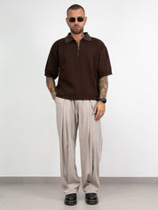 Polo mezza zip borchie
