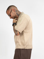 Polo mezza zip borchie