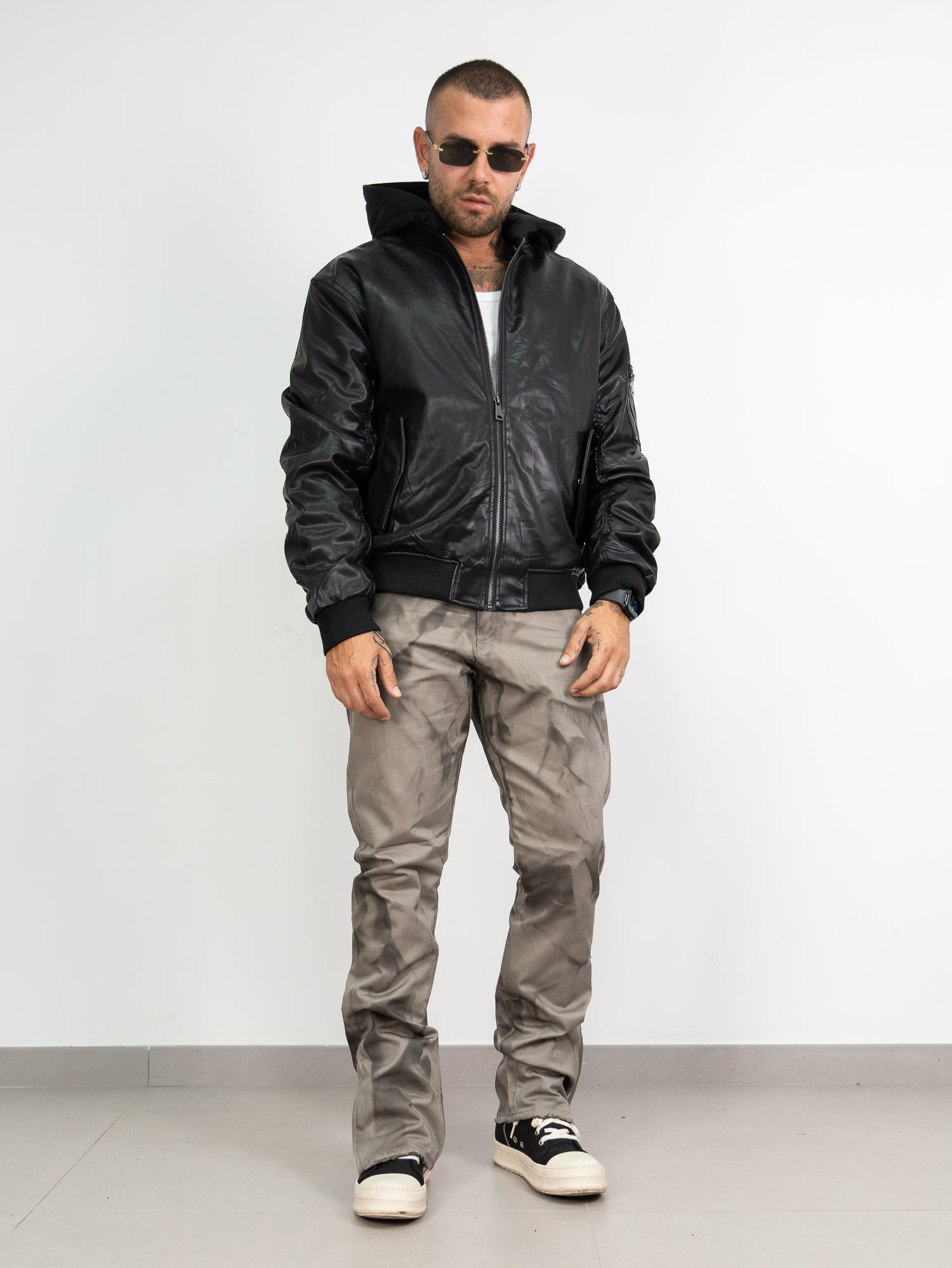 Jacket double fabric black