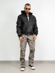 Jacket double fabric black