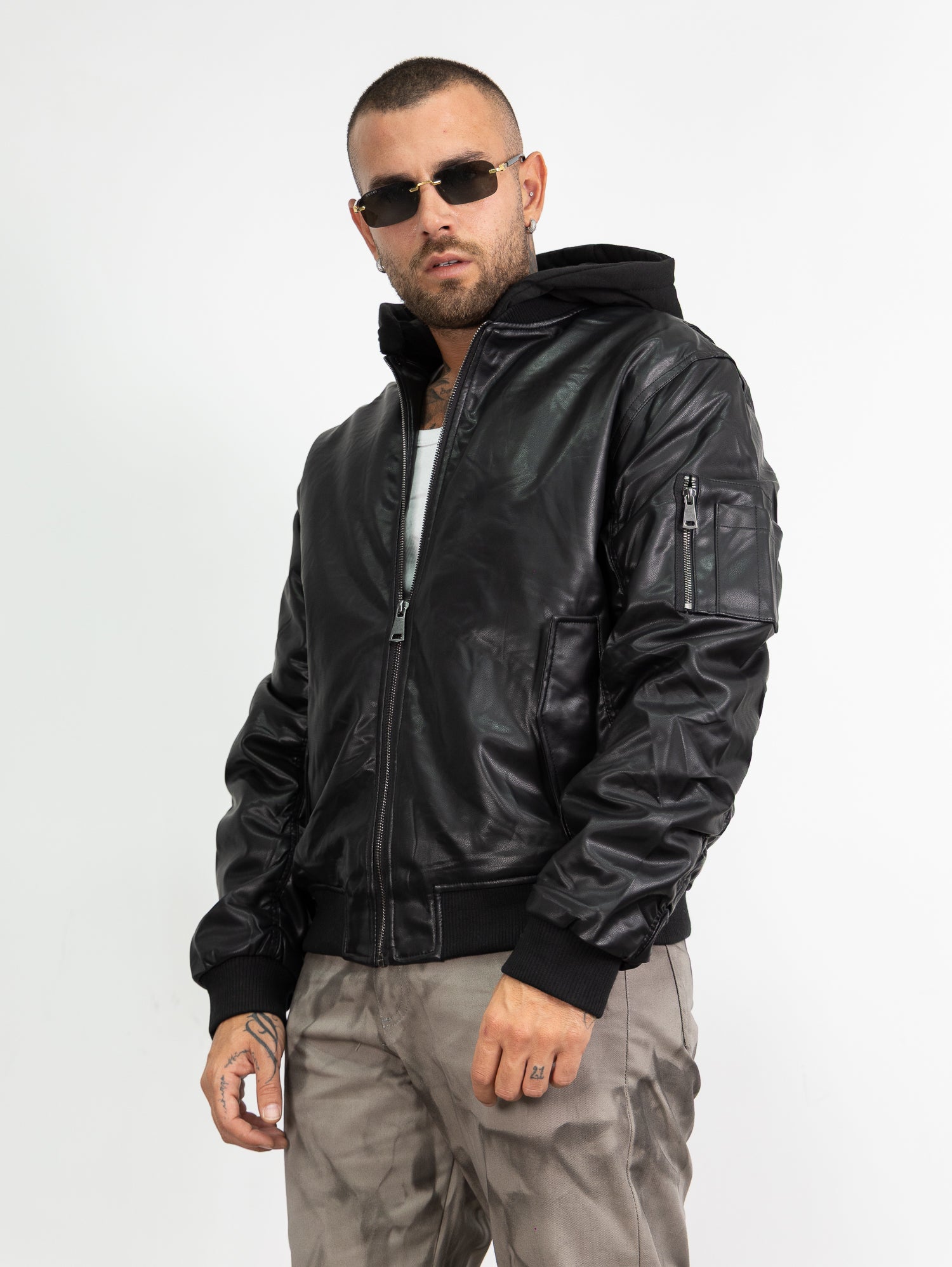 Jacket double fabric black