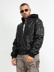 Jacket double fabric black