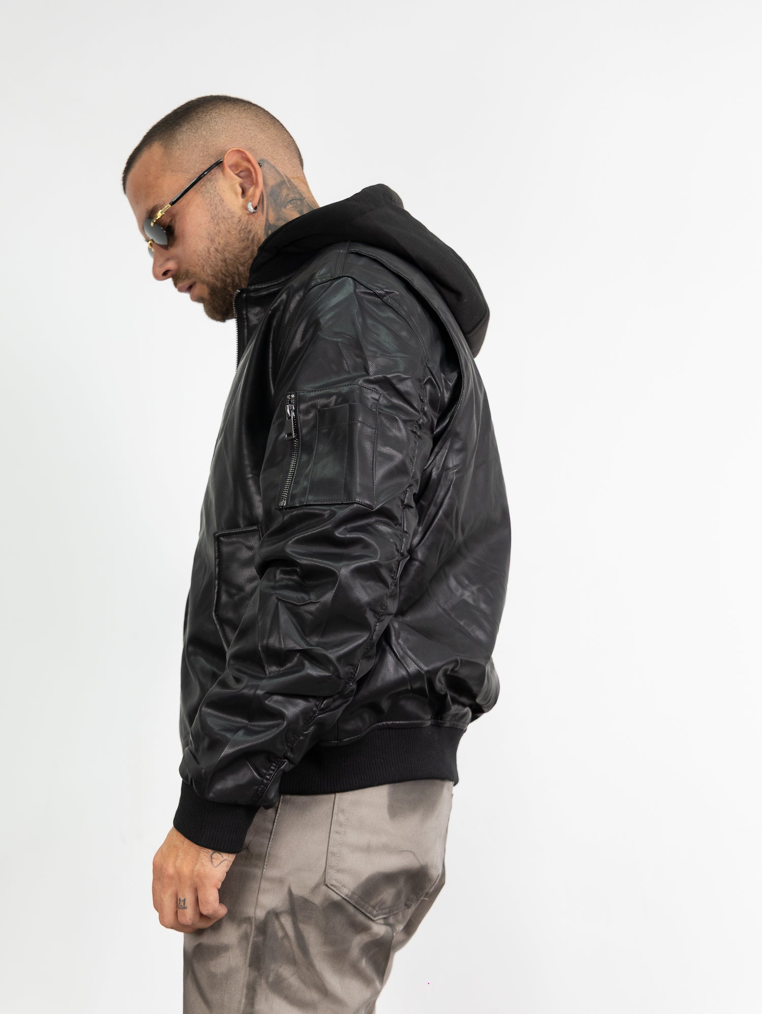 Jacket double fabric black
