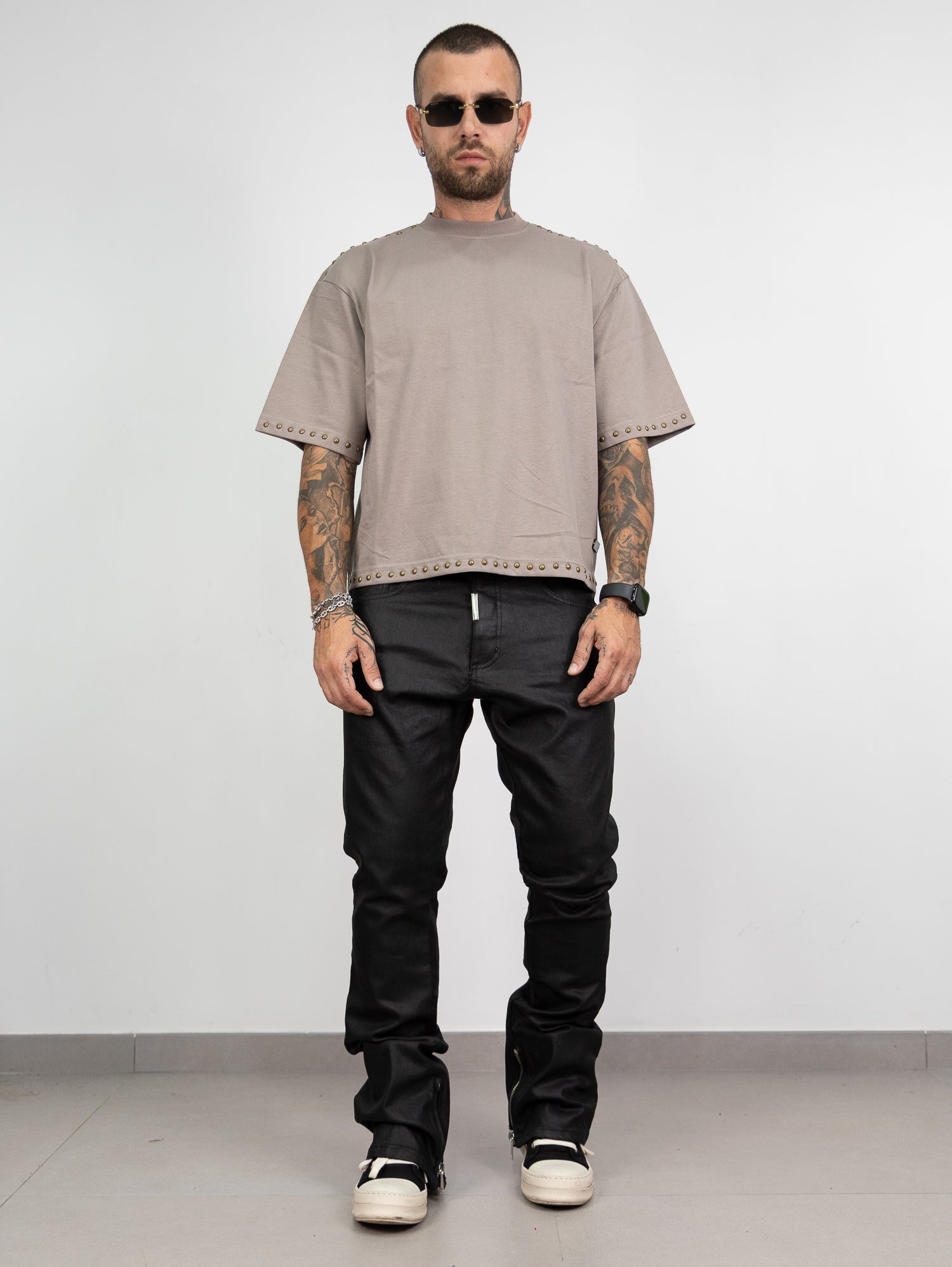 Maglia crop borchie pd