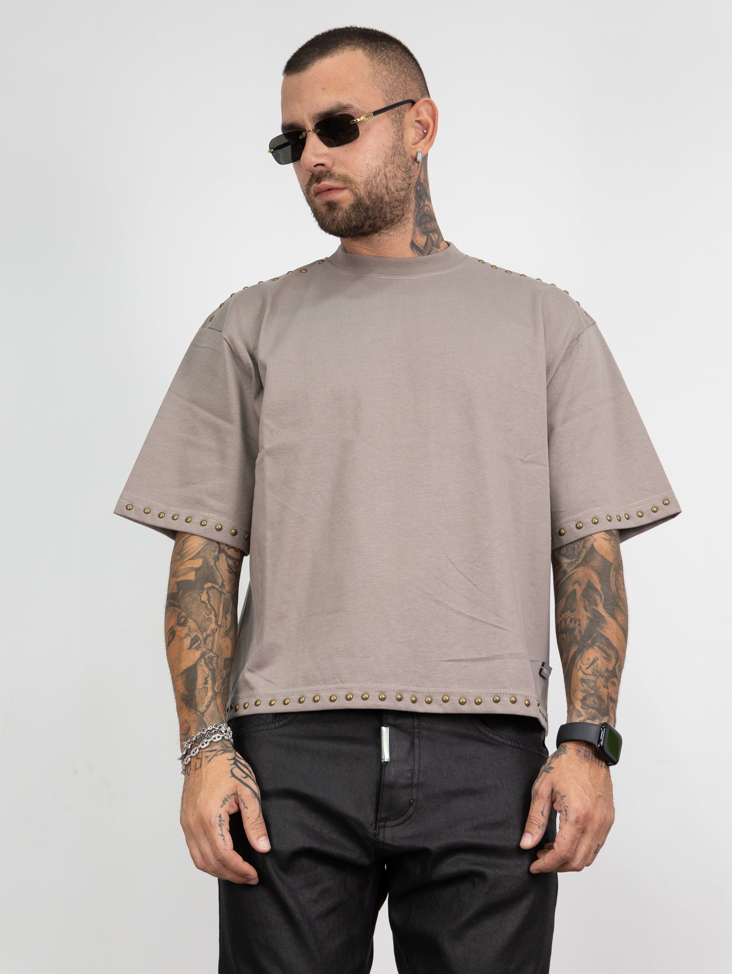 Maglia crop borchie pd