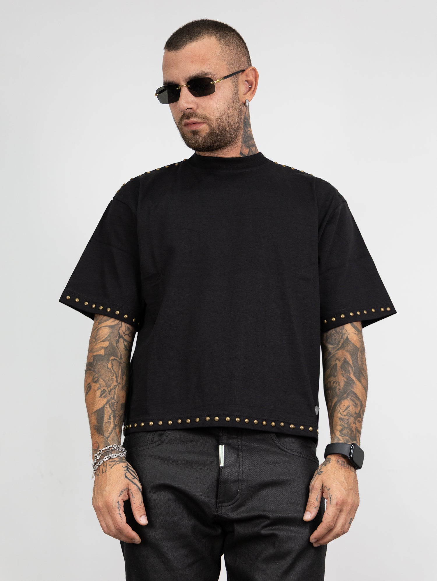 Maglia crop borchie pd