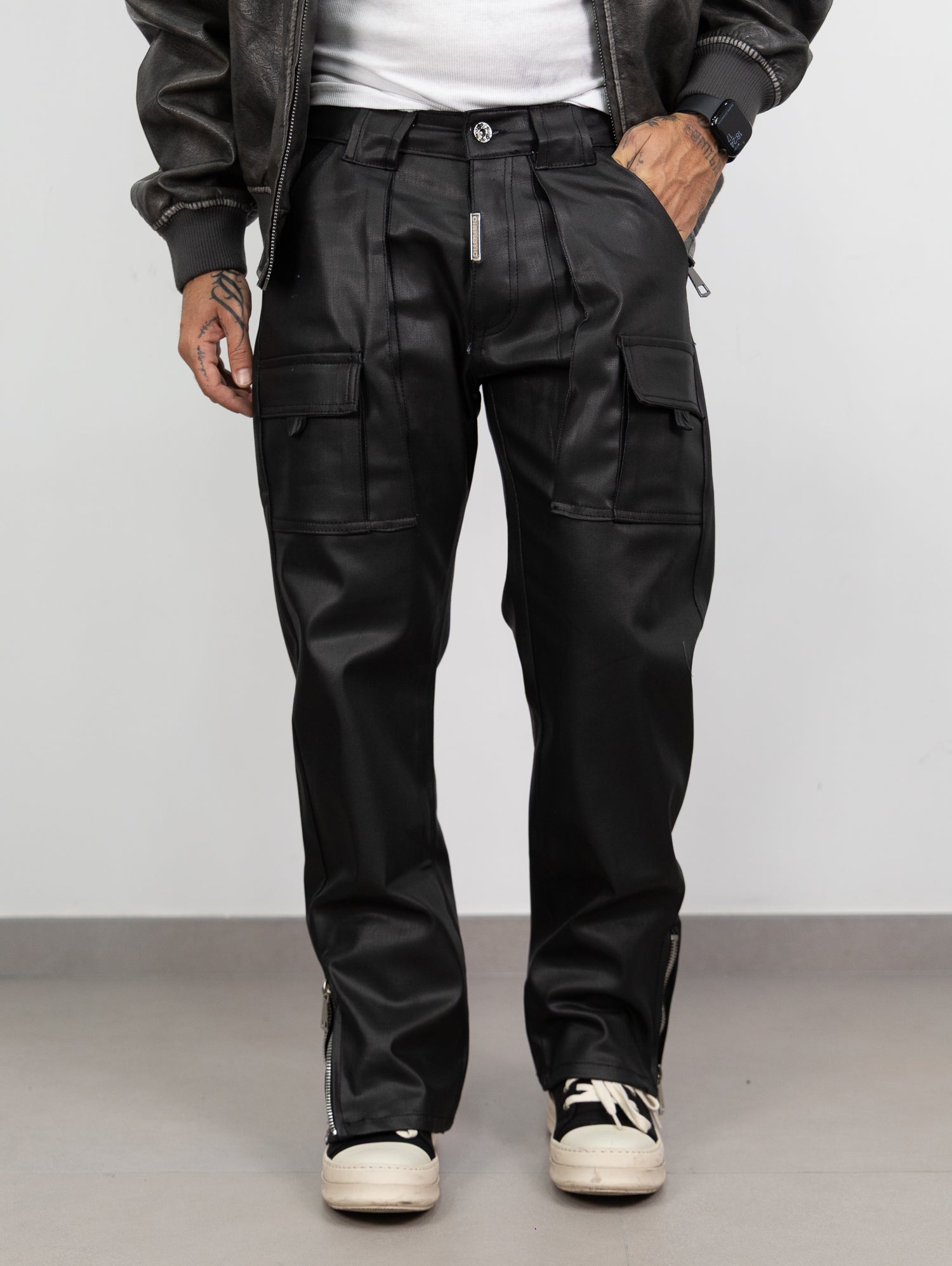 Straight fit 399 spalmato zipped