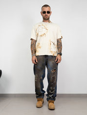T-shirt bruciata con ricamo