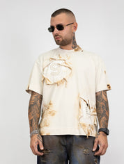 T-shirt bruciata con ricamo