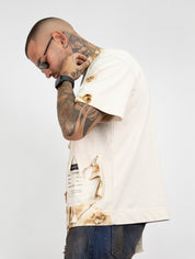 T-shirt bruciata con ricamo