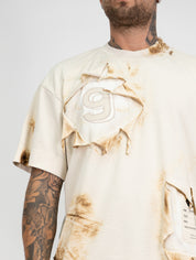 T-shirt bruciata con ricamo