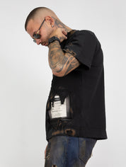 T-shirt bruciata con ricamo
