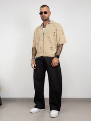 Polo zip intera abrasioni