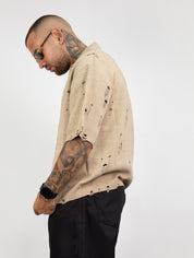 Polo zip intera abrasioni