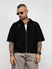 Polo zip intera abrasioni