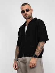 Polo zip intera abrasioni