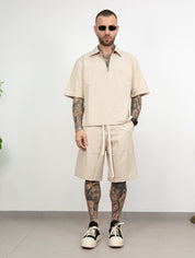 Coordinato mezza zip bermuda