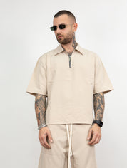 Coordinato mezza zip bermuda