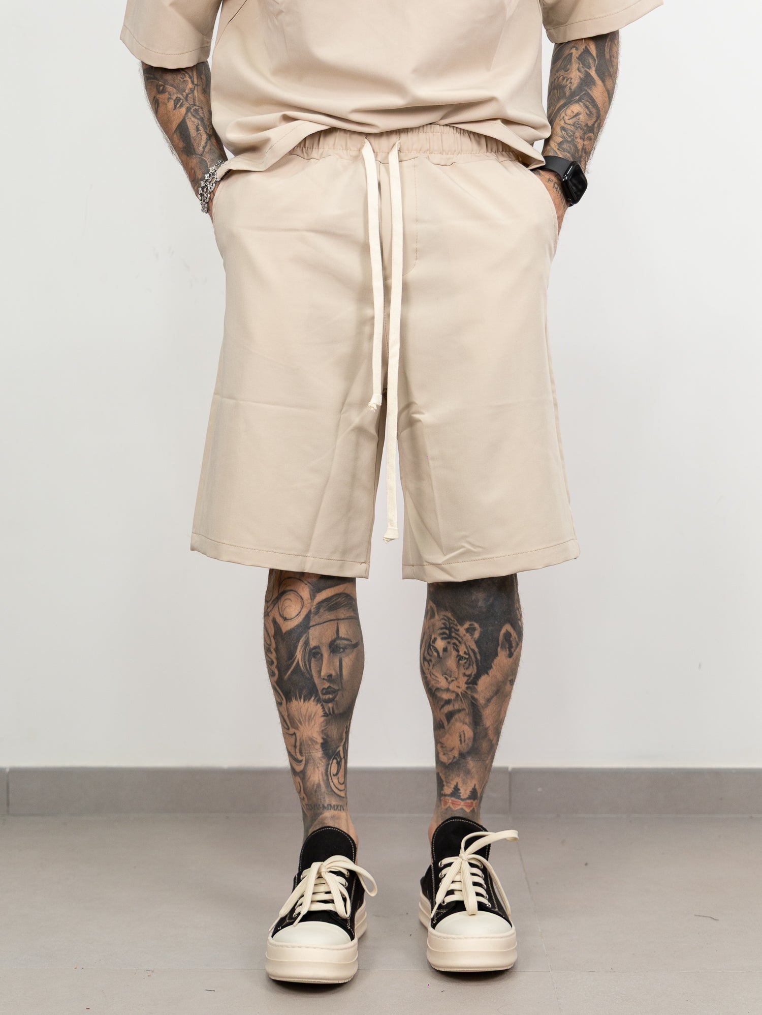 Coordinato mezza zip bermuda