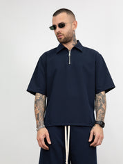 Coordinato mezza zip bermuda