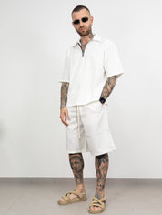 Coordinato mezza zip bermuda