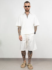Coordinato mezza zip bermuda