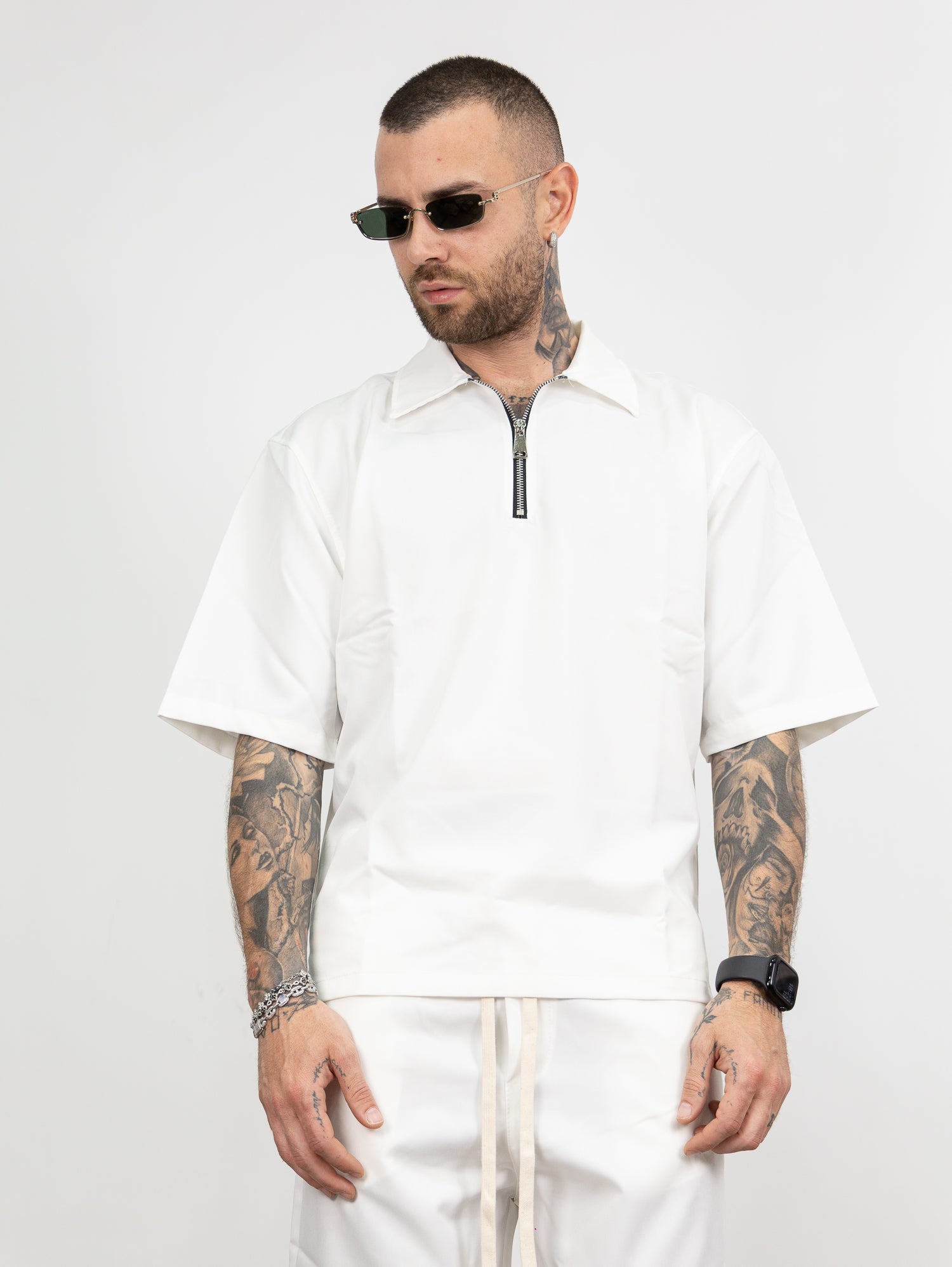 Coordinato mezza zip bermuda