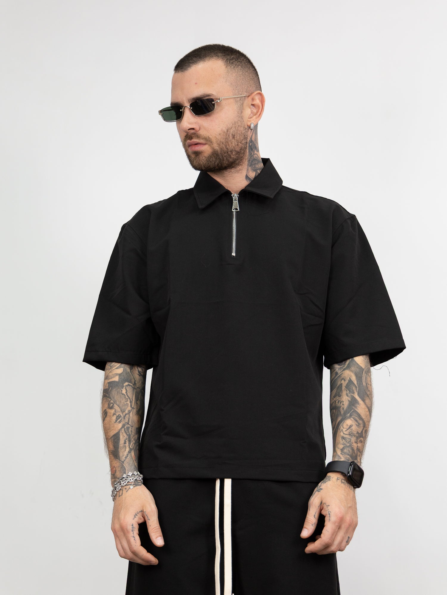 Coordinato mezza zip bermuda