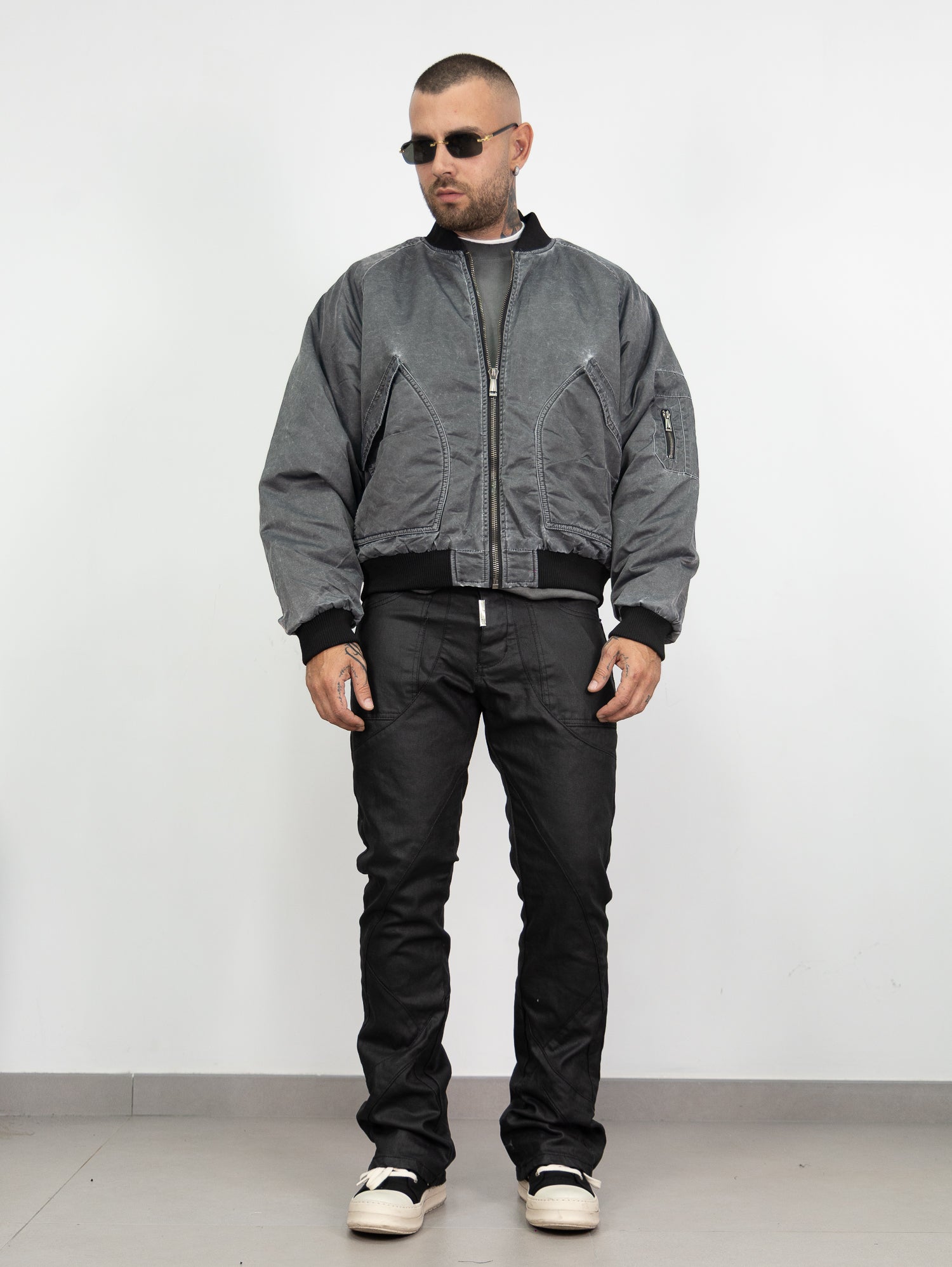 Bomber effetto denim