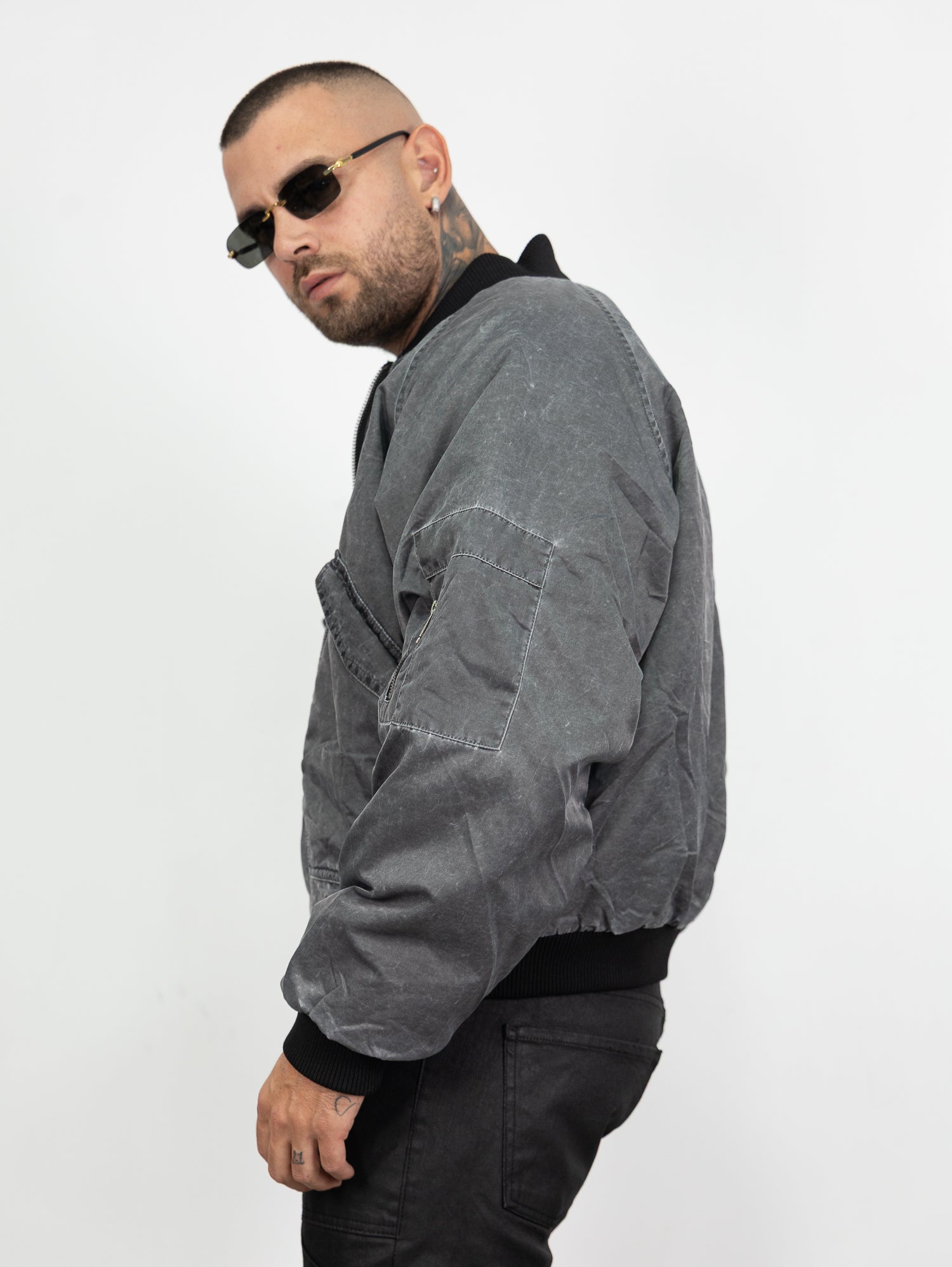 Bomber effetto denim