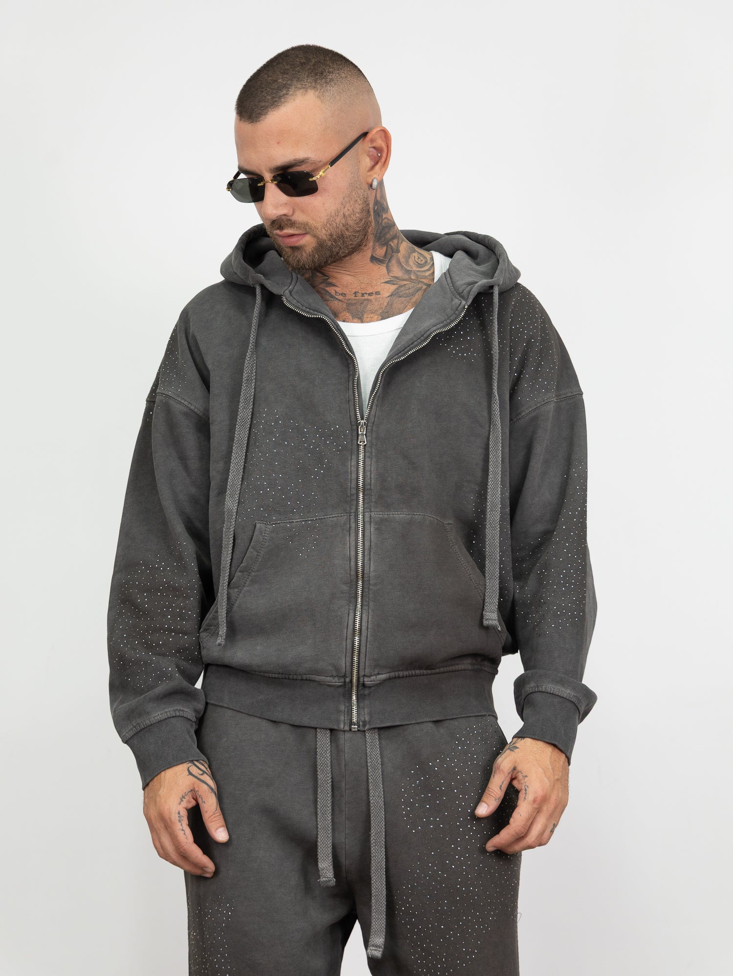 Tuta strass dark grey
