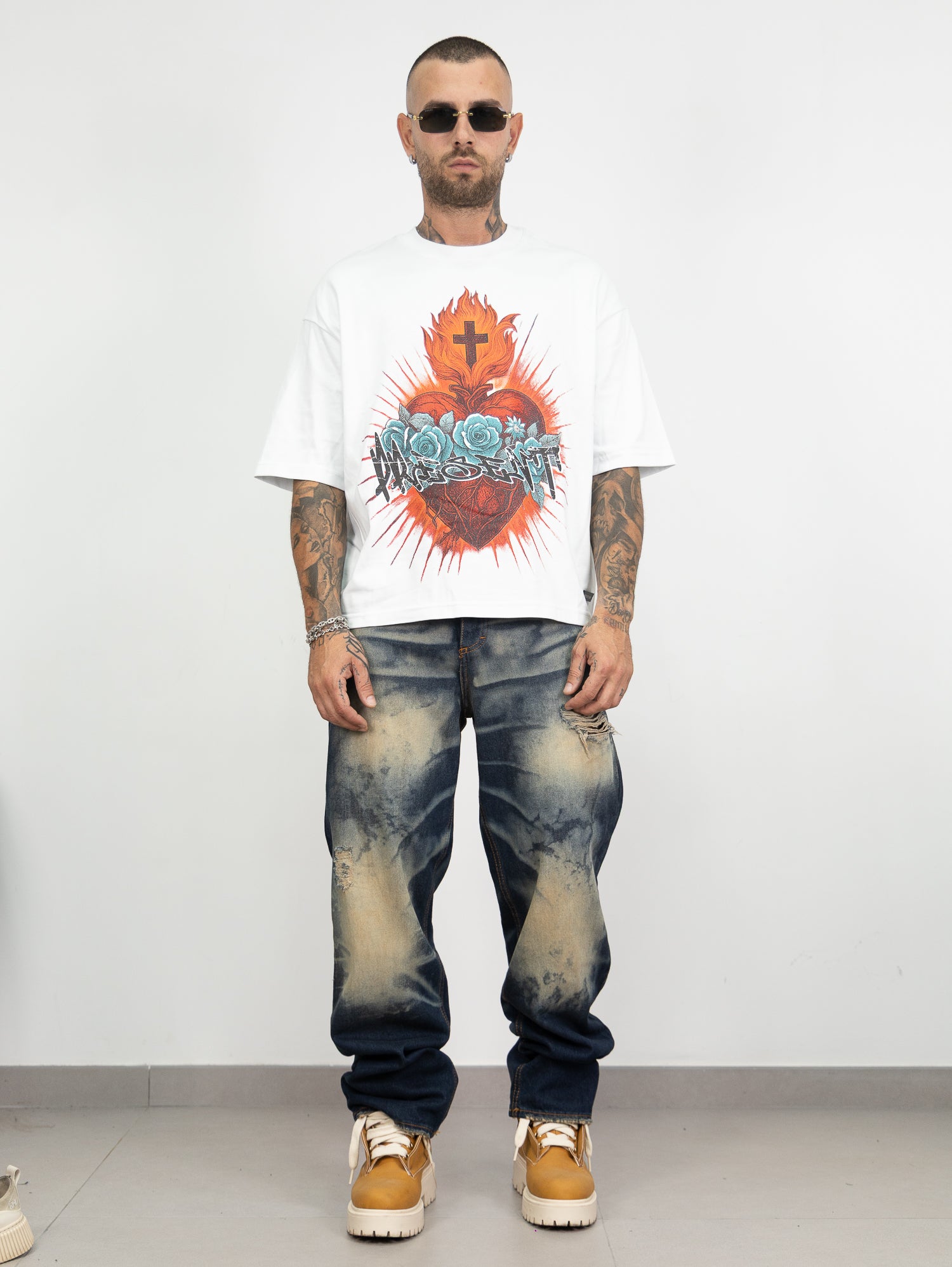 T-shirt heart and roses pd