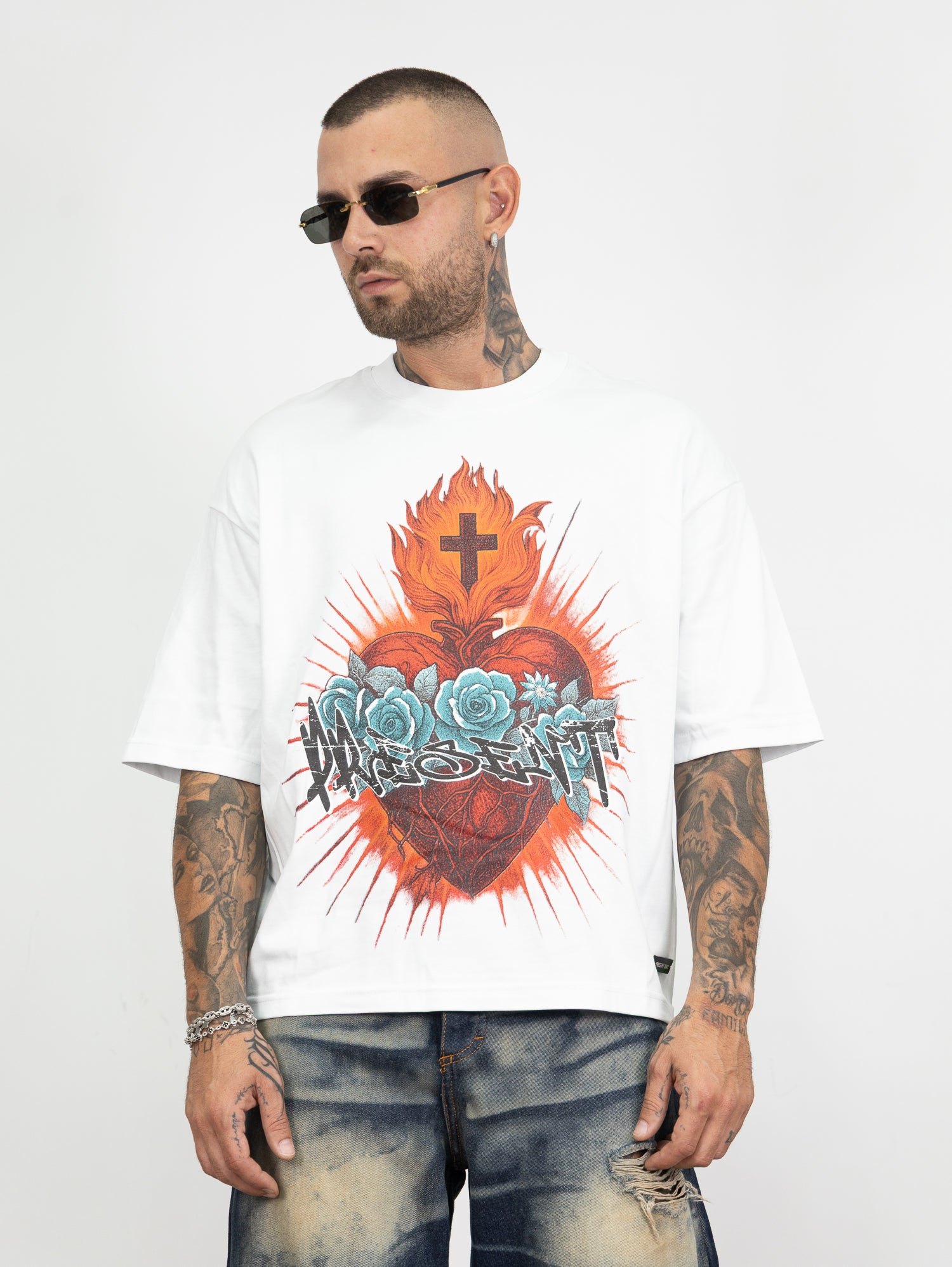 T-shirt heart and roses pd