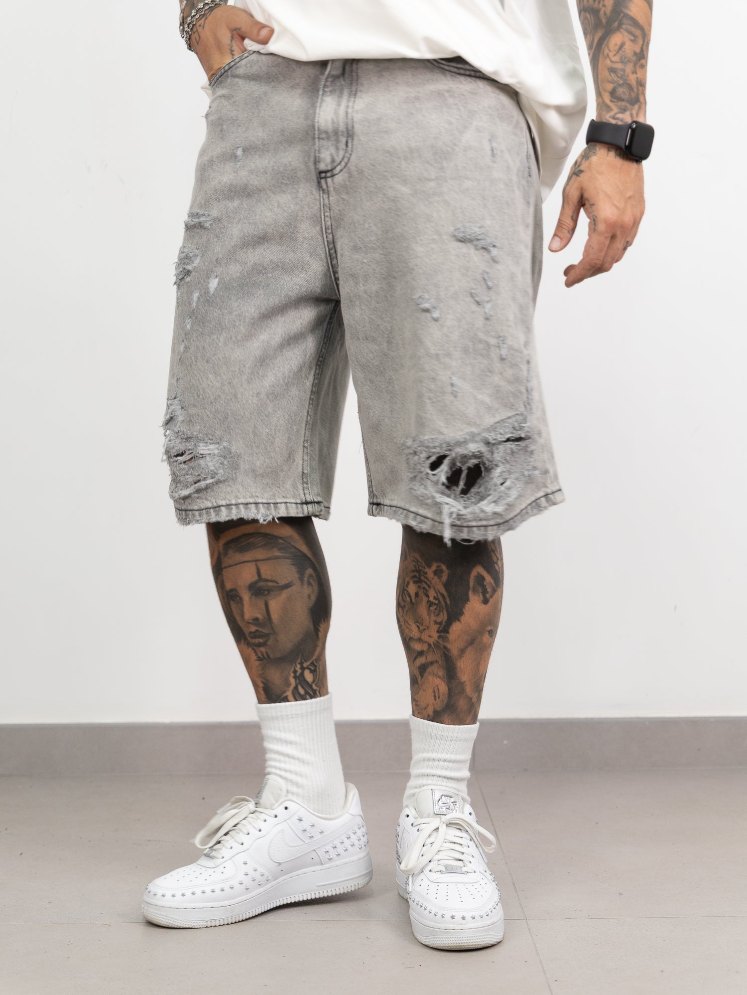 Bermuda jeans lungo PD grey