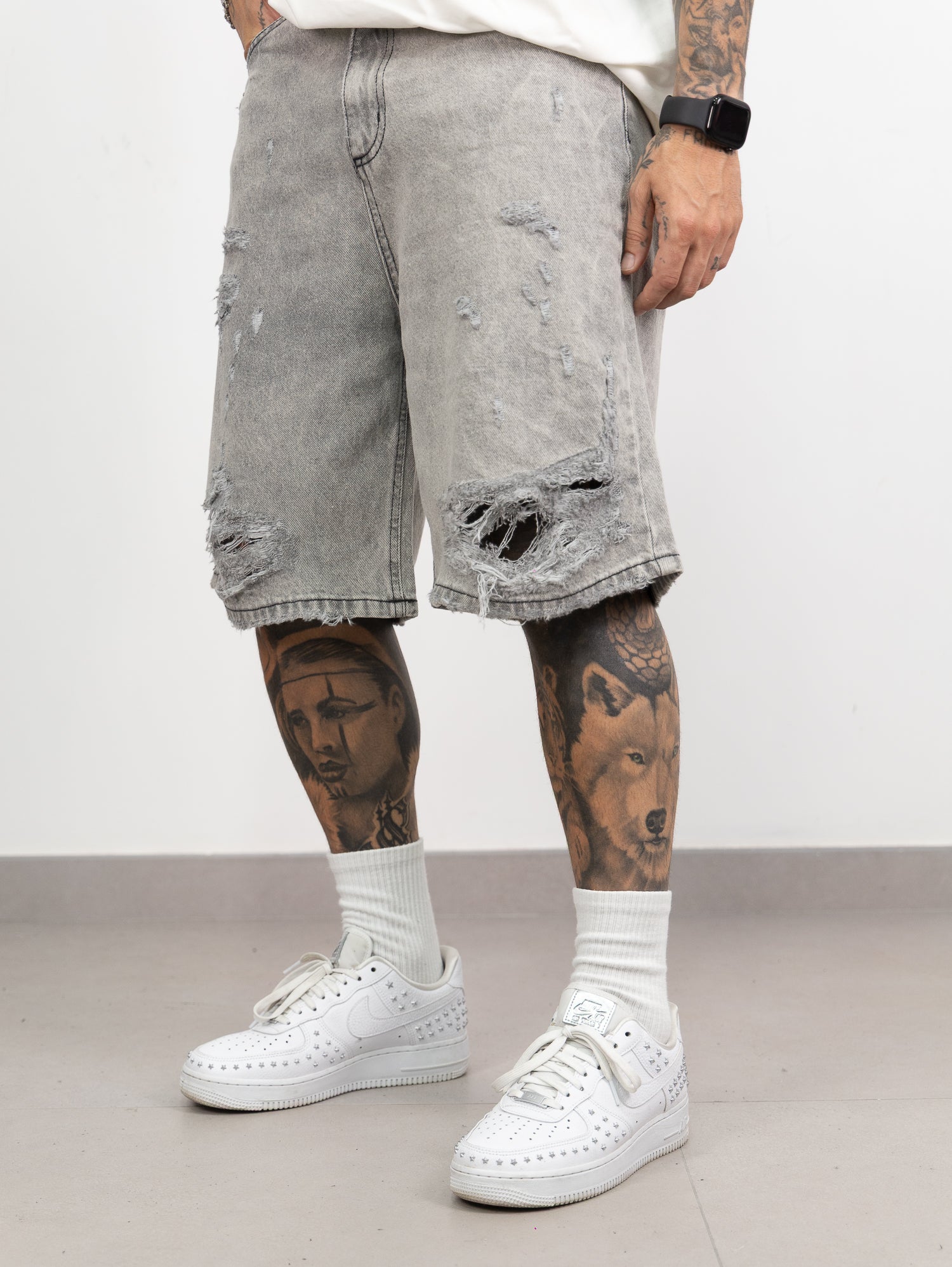 Bermuda jeans lungo PD grey