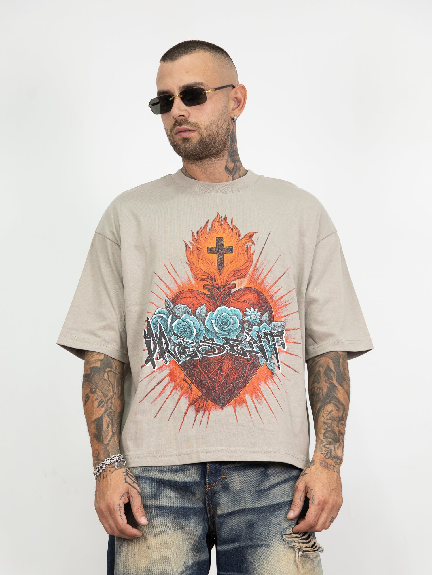 T-shirt heart and roses pd