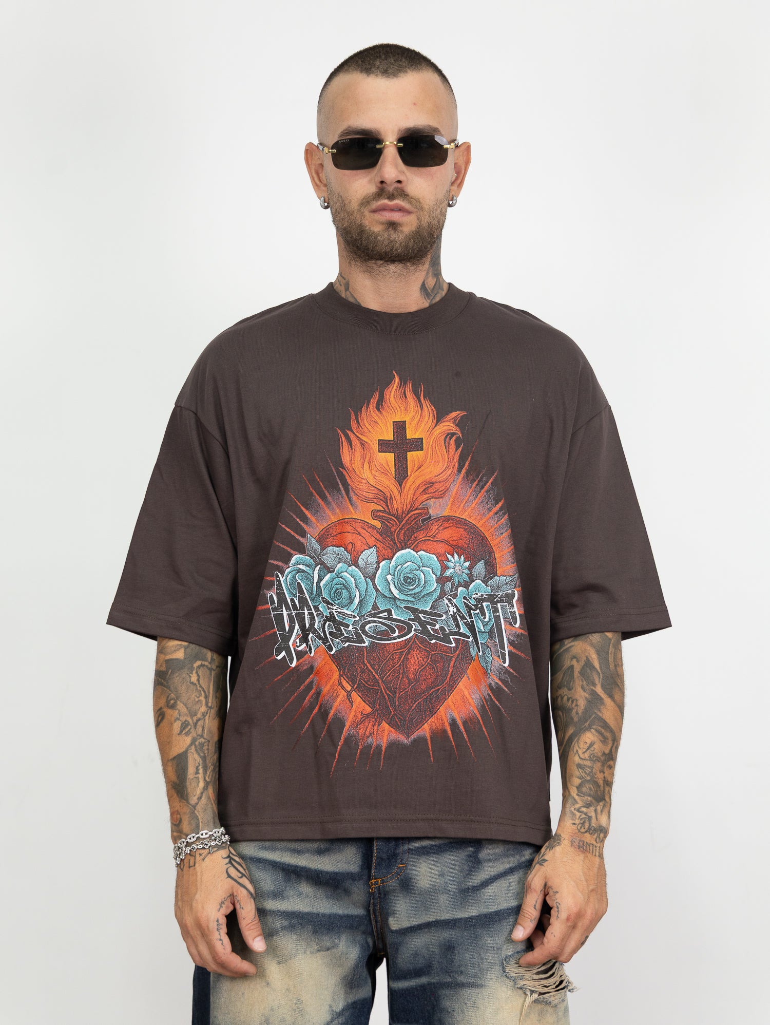 T-shirt heart and roses pd