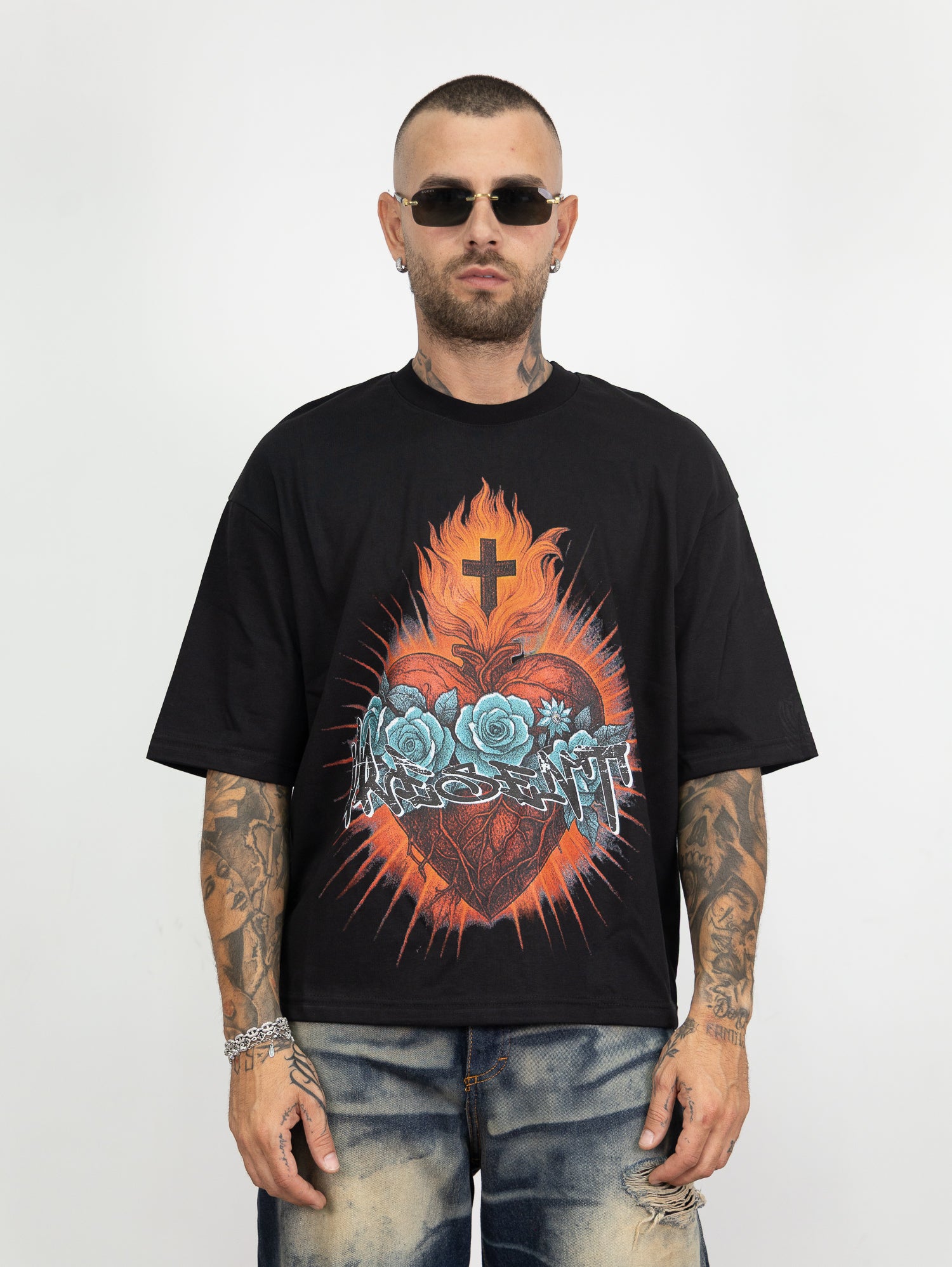 T-shirt heart and roses pd